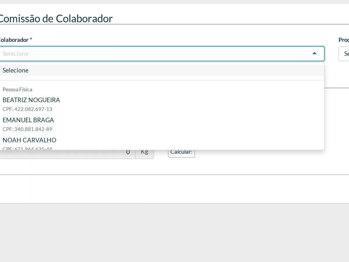 Comissões de colaboradores no Plantae